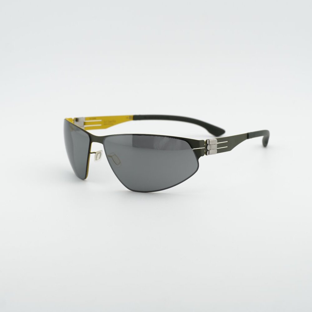 Ic! Berlin REESE M1521 148 Sunglasses Black/Lemon Shield Frame, Grey Lenses